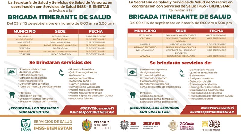 Acude a las Brigadas Itinerantes de Salud